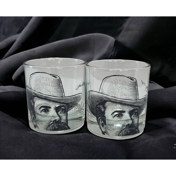 Jack Daniel's Portrait Image Tennessee Whiskey Collectors Cocktail Tumbler Pair - Picture 1 of 6